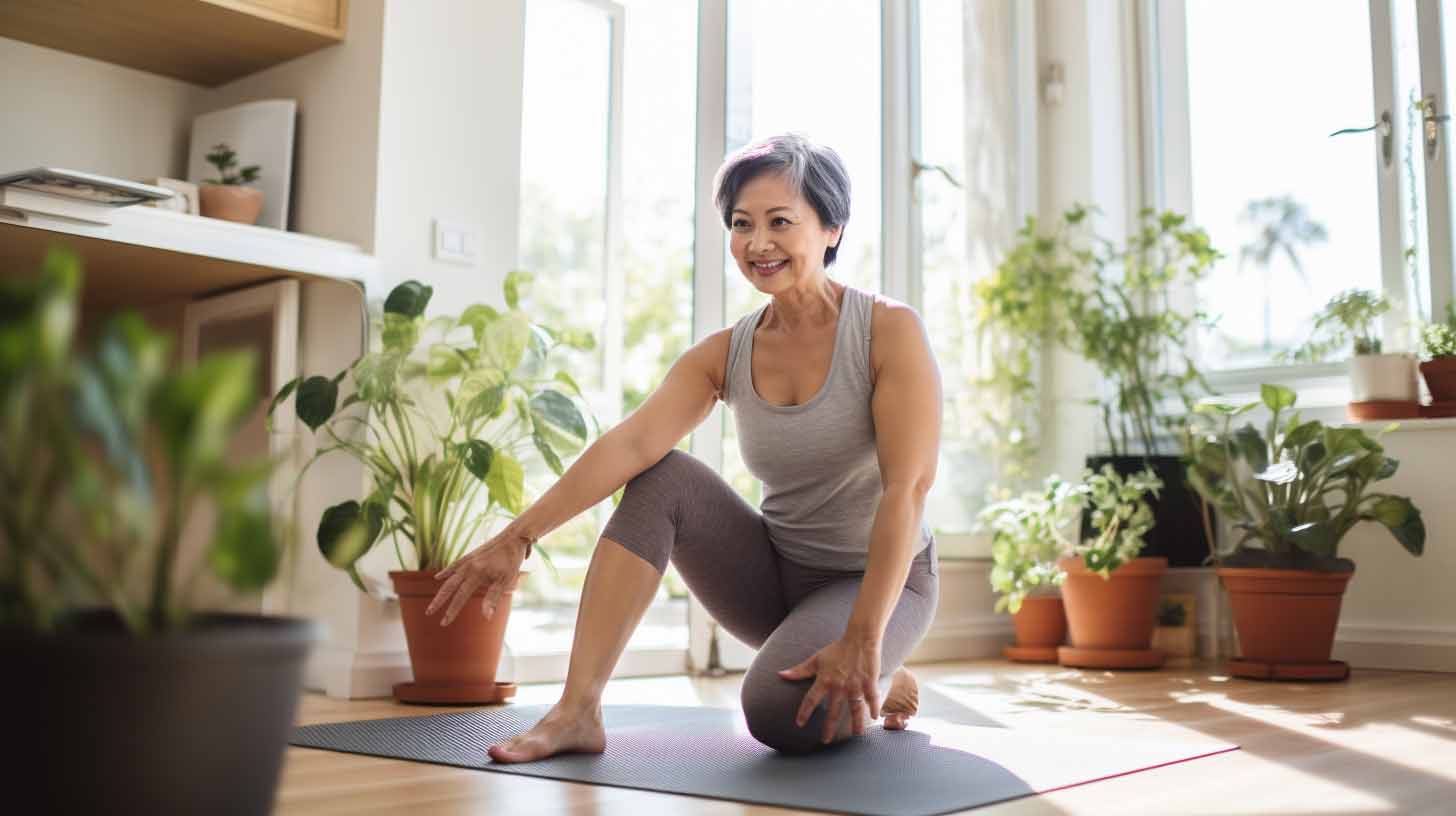 Elderly lady using ActivLife exercise program